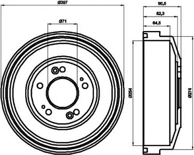 HELLA PAGID 8dt355300871 -  Тормозной барабан
